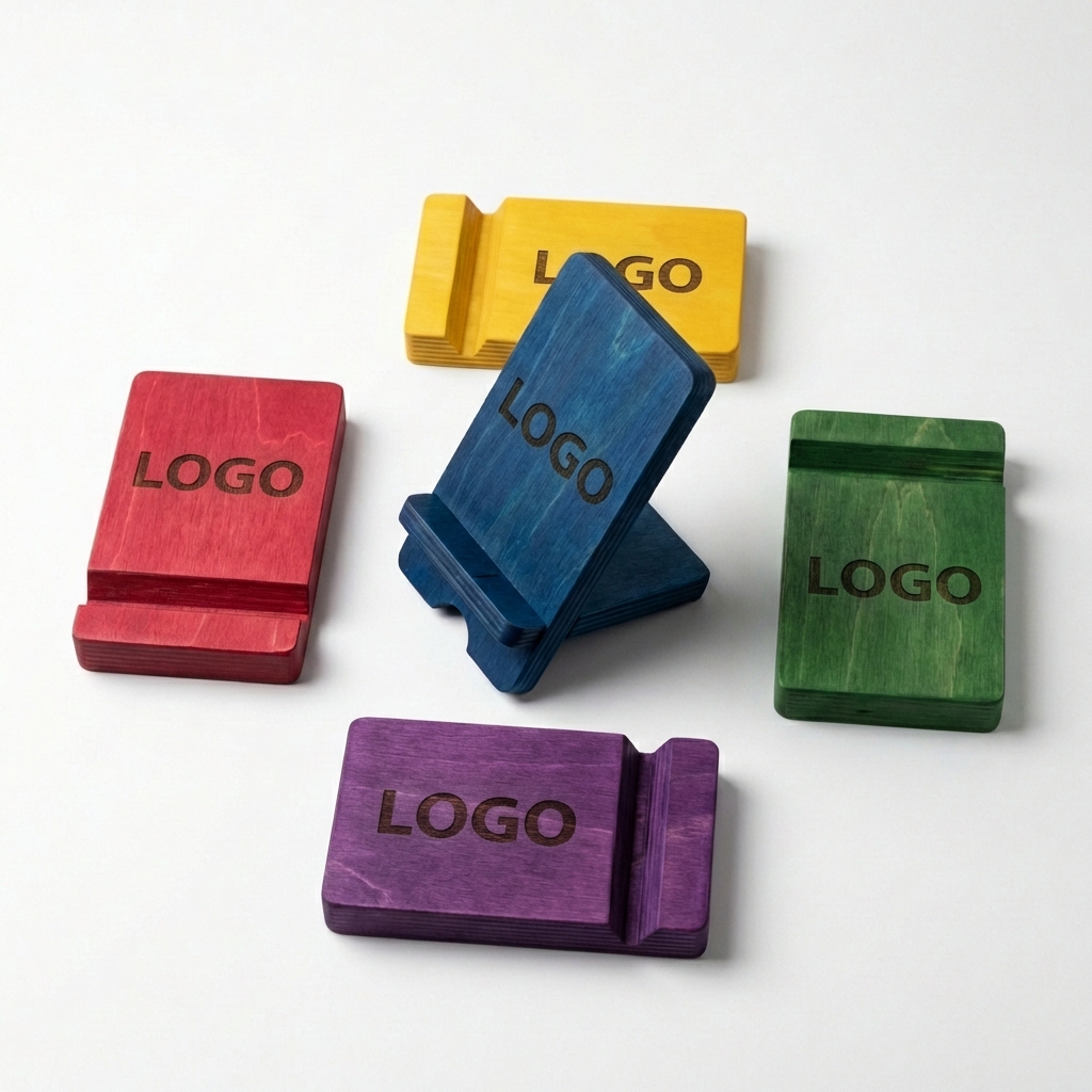 Minimalist Rectangular Wood Phone Stand