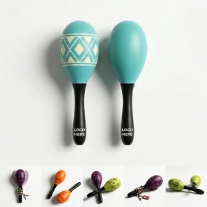 Natural Rhythm Rattles: Wooden Discovery Maracas for Toddlers