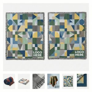 Nomad's Grid: Geometric Poly-Cotton Adventure Blanket