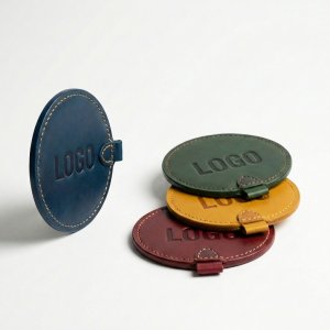 Vivid & Durable: Premium Faux Leather Coasters (Set of 4)